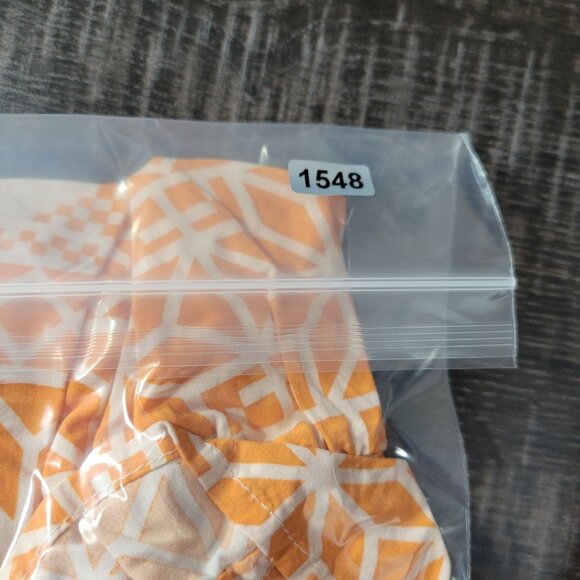 BTFBM‎ Women Orange Geometric Sleeveless Ruffle Hem Mini Dress S Summer Resort - Picture 11 of 11